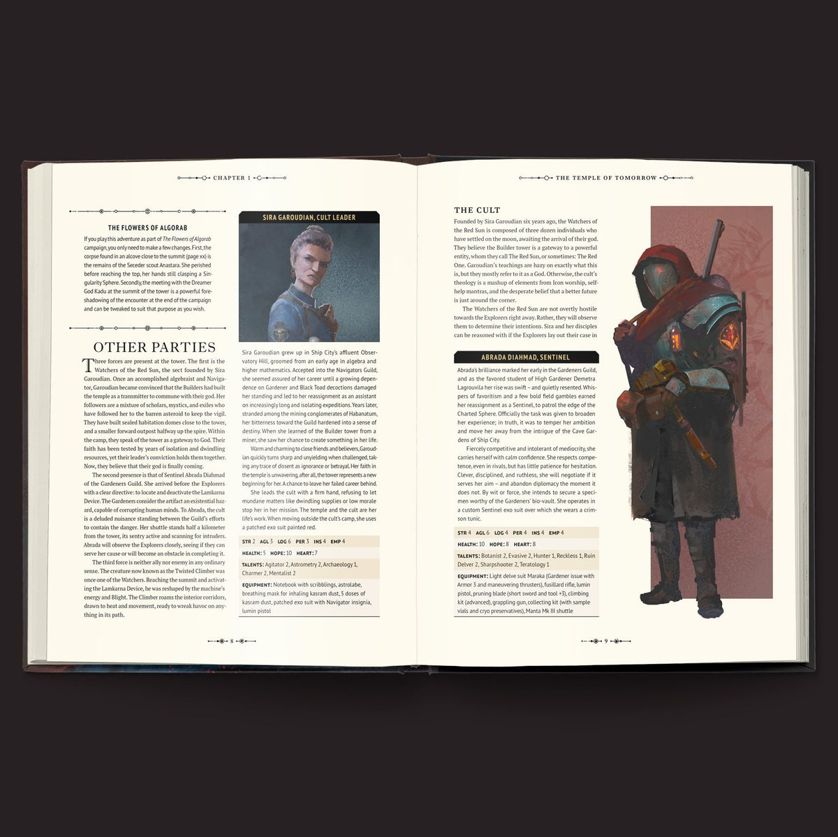 Coriolis: The Great Dark, The Fractured Library and Other Tales From the Lost Horizon interior rules and artwork spread 4