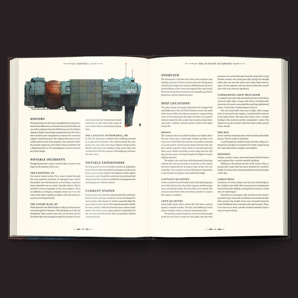 Coriolis: The Great Dark, The Fractured Library and Other Tales From the Lost Horizon interior rules and artwork spread 6
