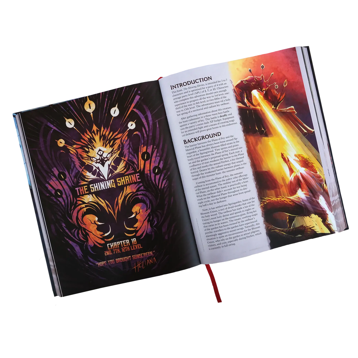 Heliana's Guide to Monster Hunting DELUXE Core Hardcover Book Open Pages Showing Introduction and Background