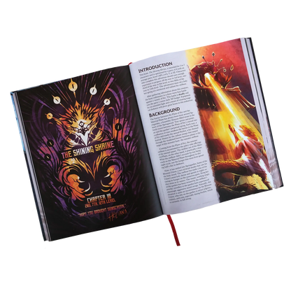 Heliana's Guide to Monster Hunting DELUXE Core Hardcover Book Open Pages Showing Introduction and Background