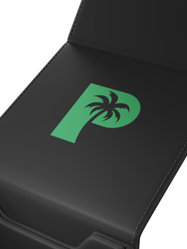 Palms Off Gaming black TCG deck box with magnetic closure