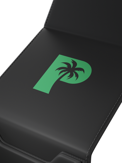 Palms Off Gaming black TCG deck box with magnetic closure