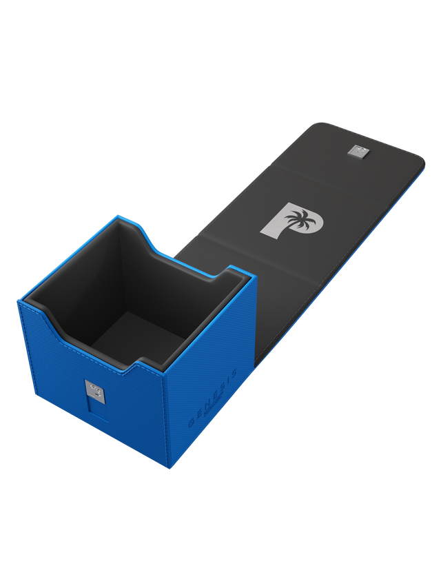 blue deck box for Pokémon MTG and One Piece cards