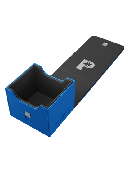 blue deck box for Pokémon MTG and One Piece cards