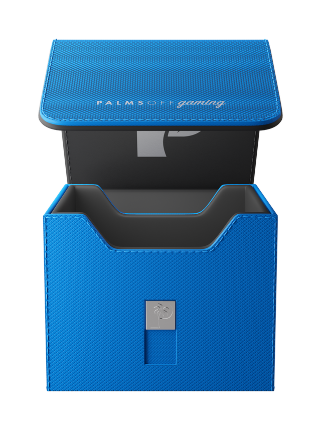 blue deck box for Pokémon MTG and One Piece cards
