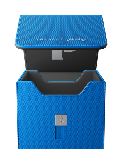 blue deck box for Pokémon MTG and One Piece cards