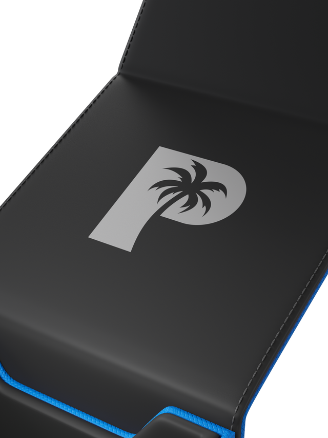 Palms Off Gaming blue TCG deck box with magnetic closure