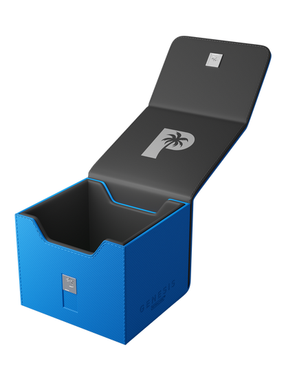 blue deck box for Pokémon MTG and One Piece cards