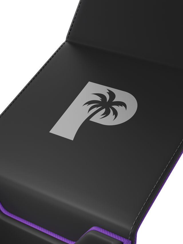Palms Off Gaming purple TCG deck box with magnetic closure
