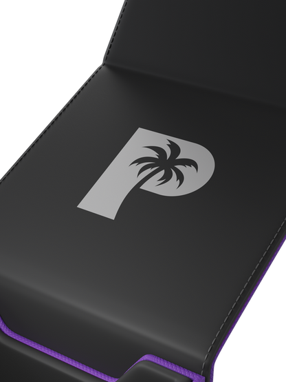Palms Off Gaming purple TCG deck box with magnetic closure