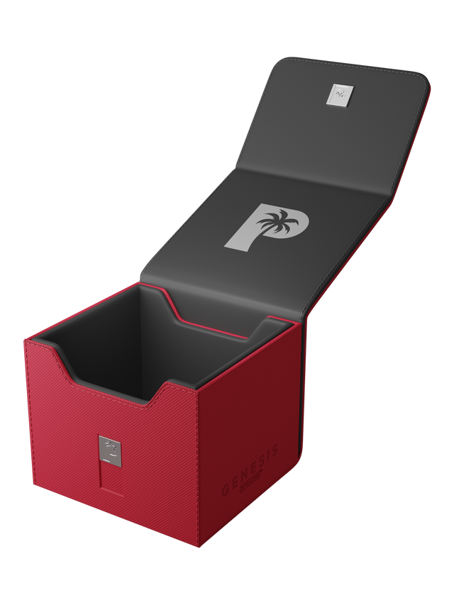 red deck box for Pokémon MTG and One Piece cards