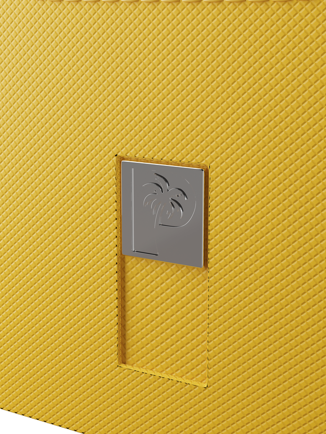 yellow deck box holding 100 double-sleeved cards