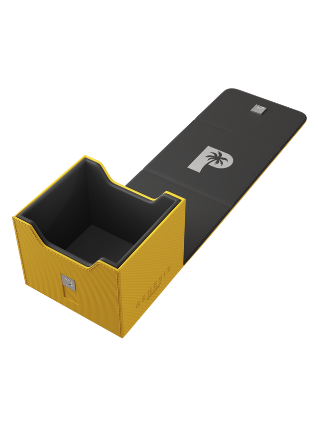 yellow deck box for Pokémon MTG and One Piece cards