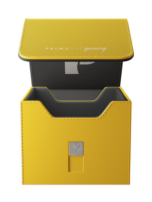 yellow deck box for Pokémon MTG and One Piece cards