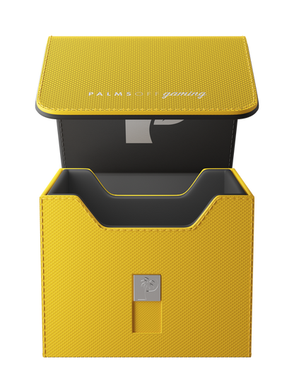 yellow deck box for Pokémon MTG and One Piece cards