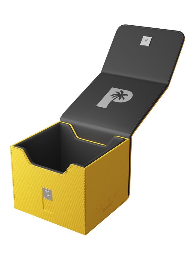 yellow deck box for Pokémon MTG and One Piece cards