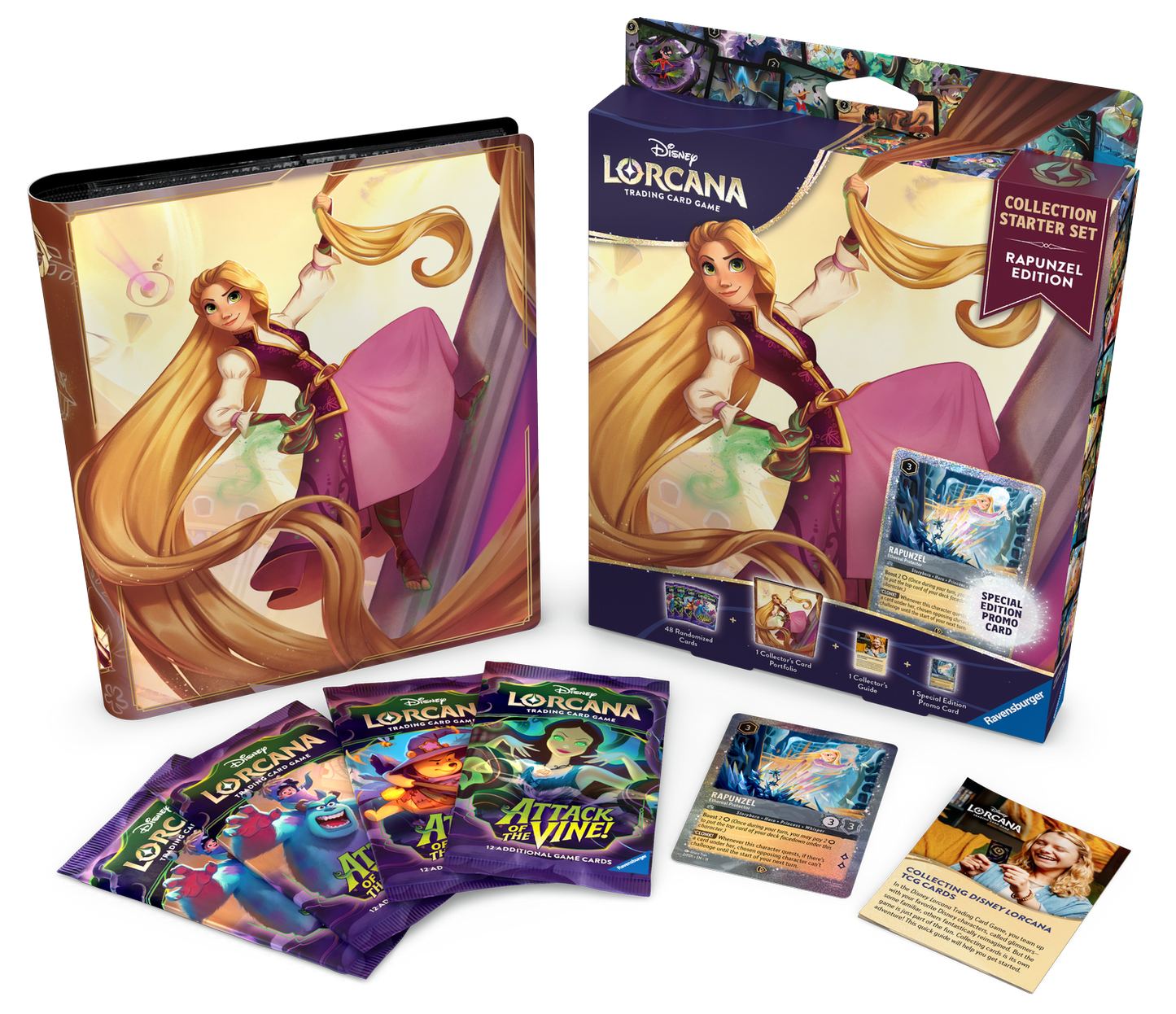 Disney Lorcana Attack of the Vine booster packs and portfolio