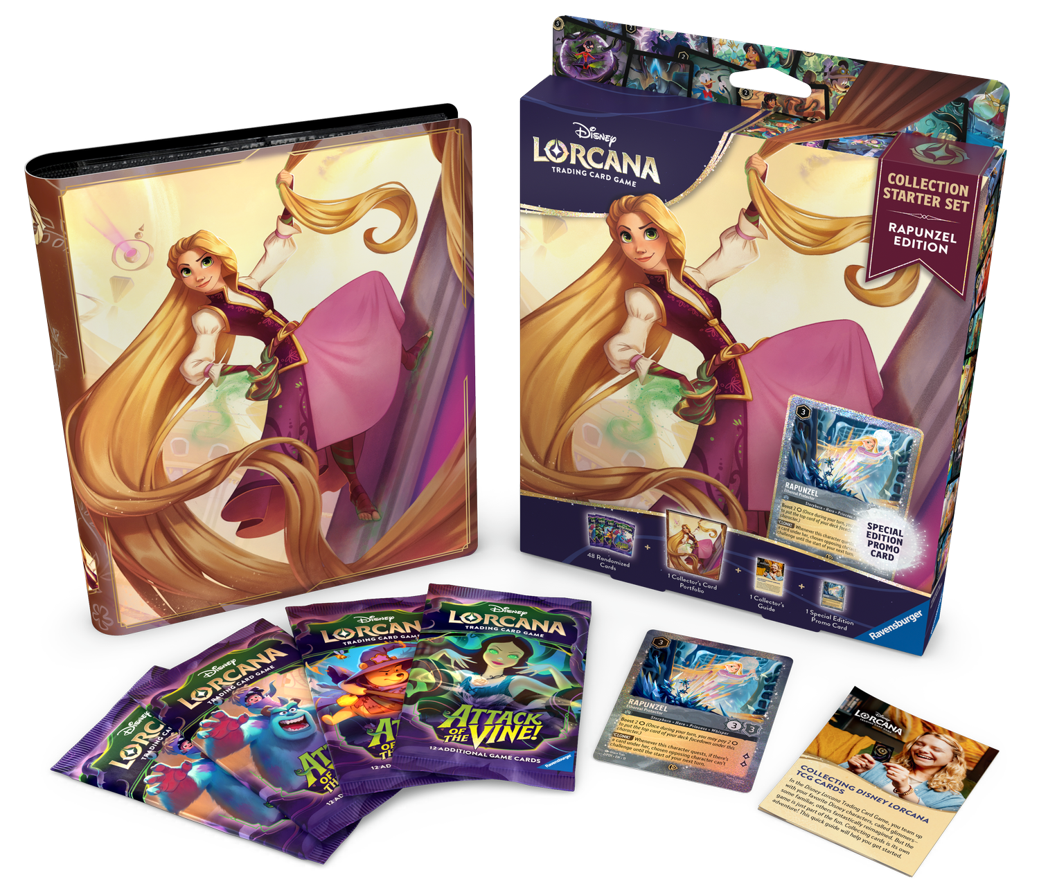Disney Lorcana Attack of the Vine booster packs and portfolio