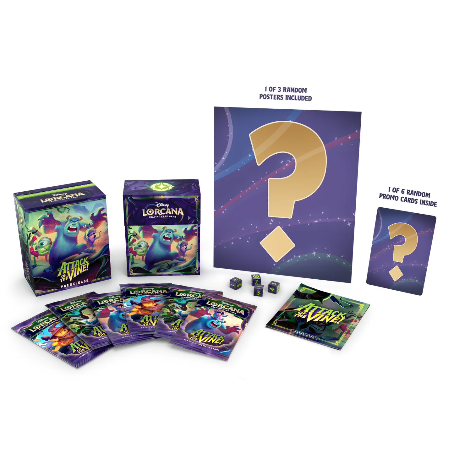 Lorcana Attack of the Vine Prerelease Pack contents
