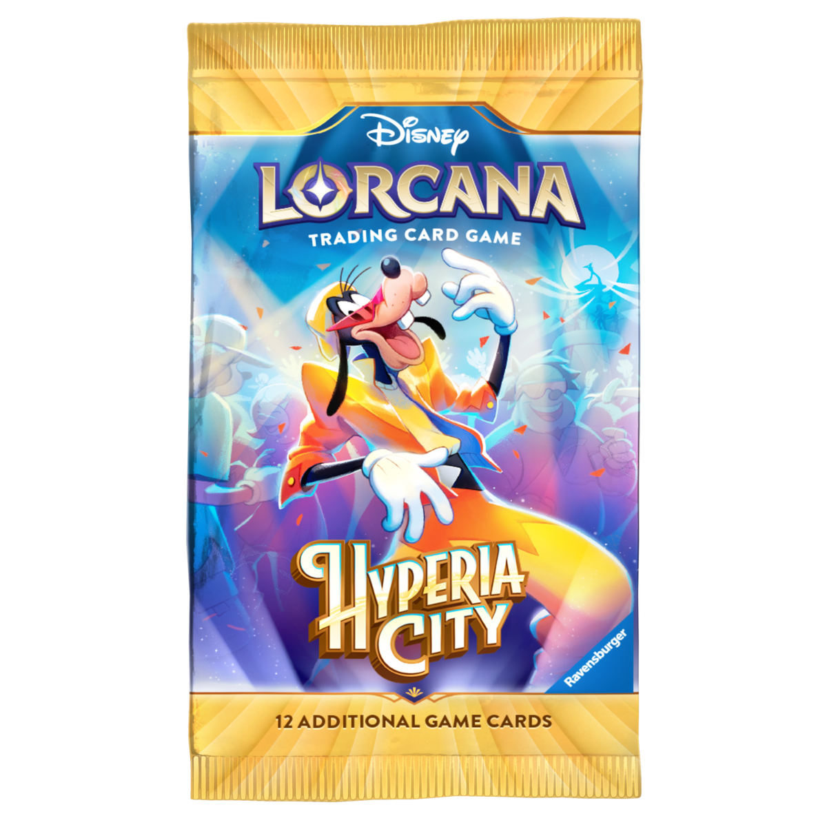 Disney Lorcana Hyperia City Goofy booster pack artwork