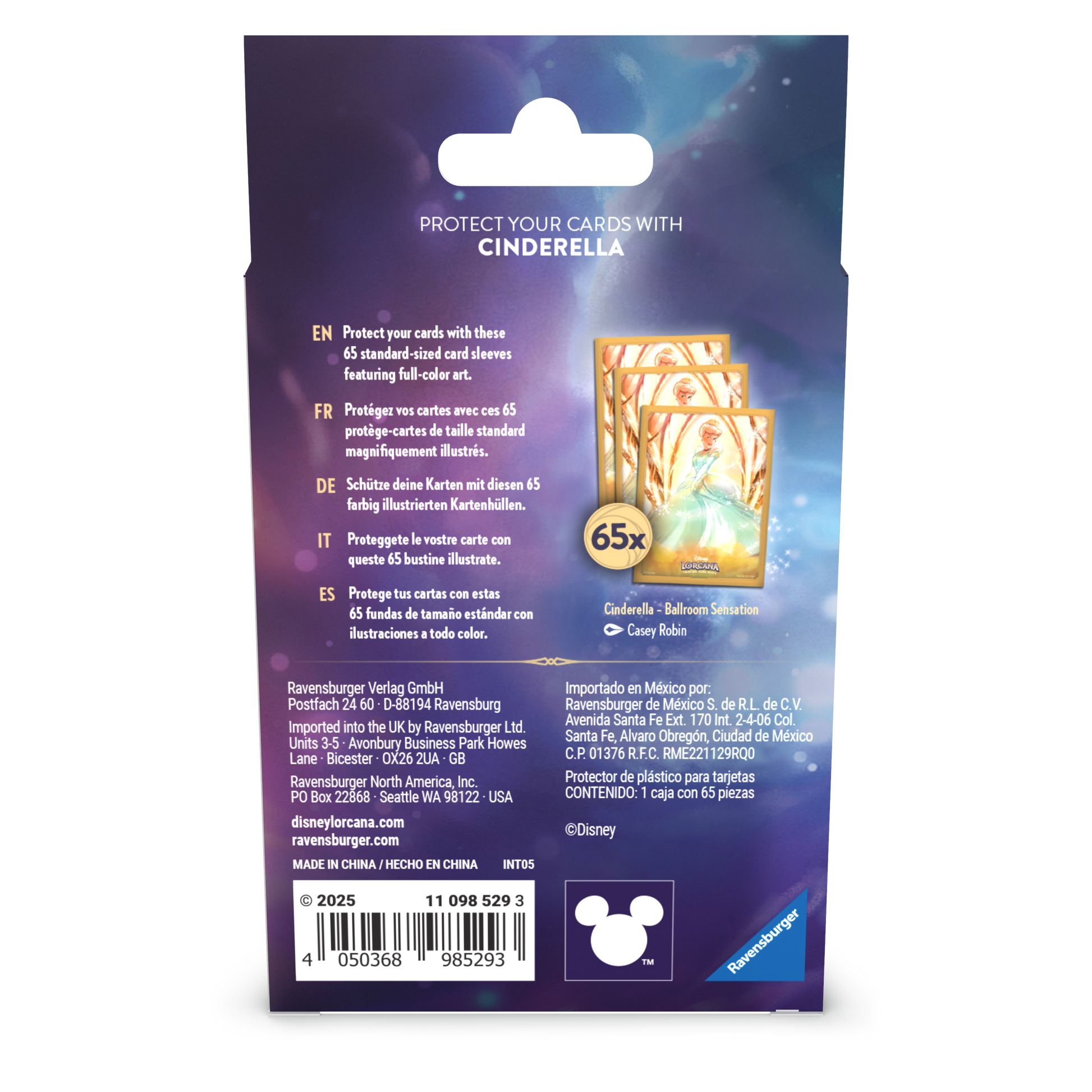 lorcana card back sleeves Lorcana Archazias Island Sleeves: Cinderella - Ballroom Sensation