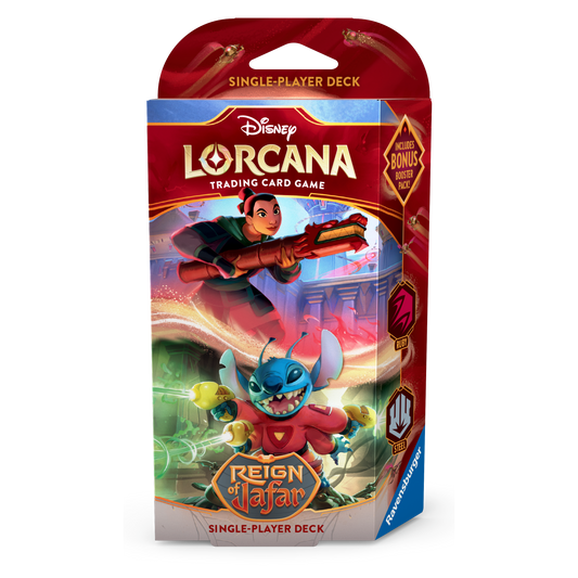 lorcana stitch starter deck Disney - (Series 8) Reign of Jafar: or legendary rarity DISNEY LORCANA: AZURITE SEA Trove