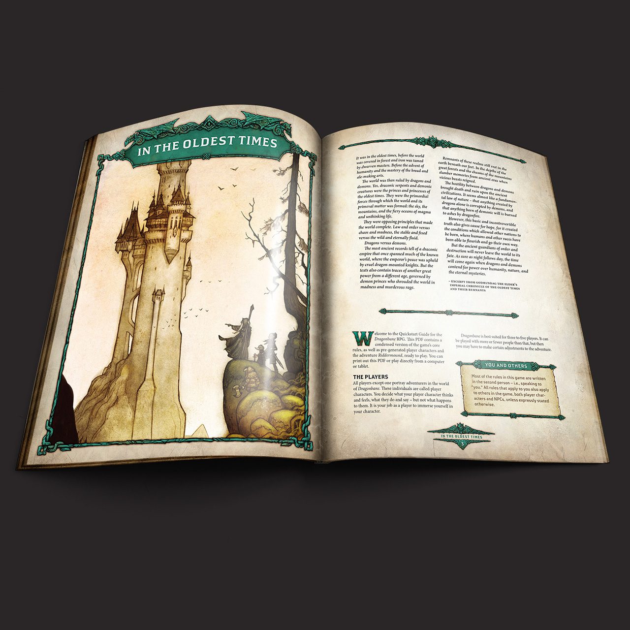 Dragonbane Core Set interior page spread 1 to 1