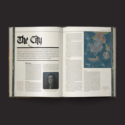Symbaroum Agrella City of Eternal Euphoria interior spread one