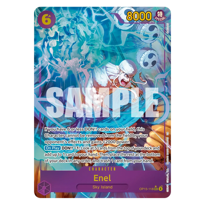 Enel One Piece Card Game Adventure on Kami’s Island sealed display