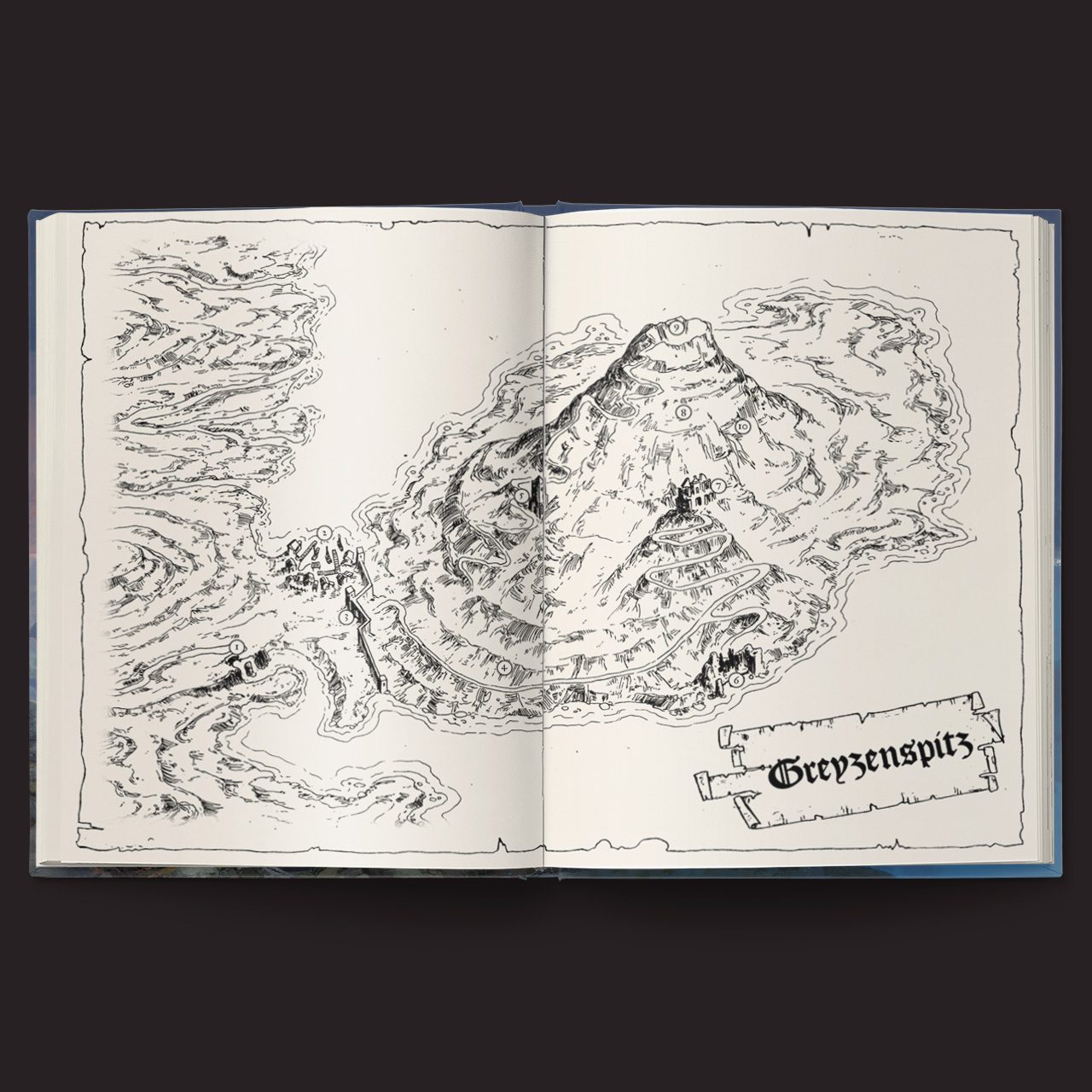 Forbidden Lands RPG Alderland illustrated interior campaign spread