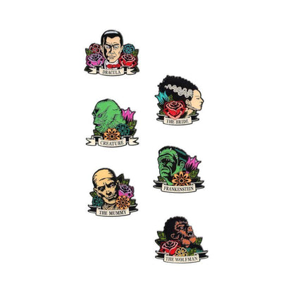 Universal Monsters Monster Floral Tattoo Enamel Pin Blind Box, product image 2 at R&R Hobbies