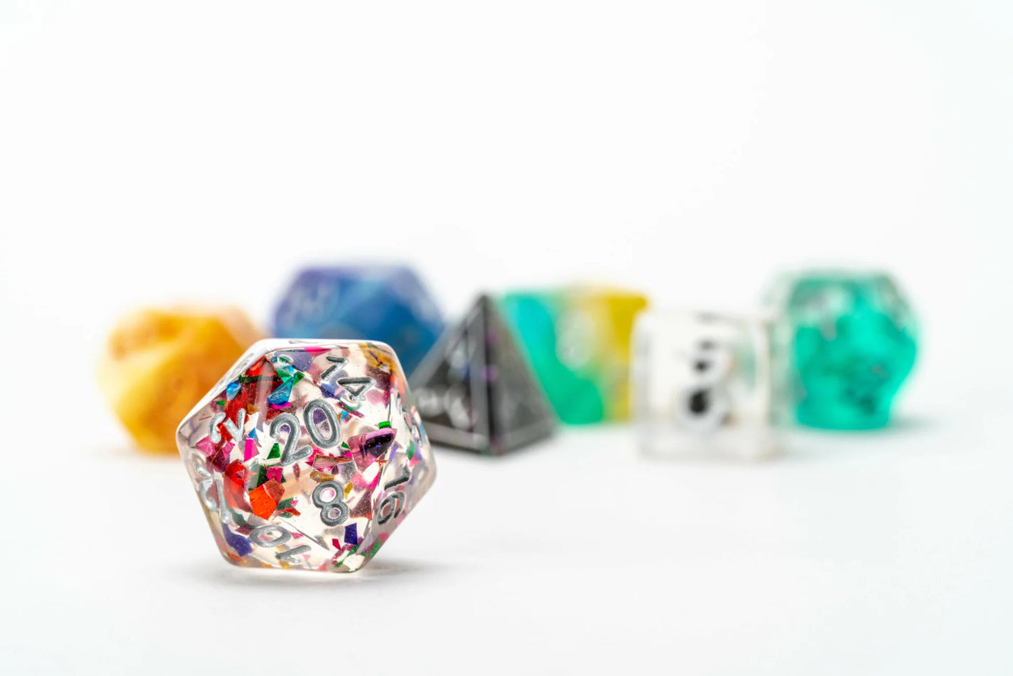 Full size 16mm polyhedral dice set