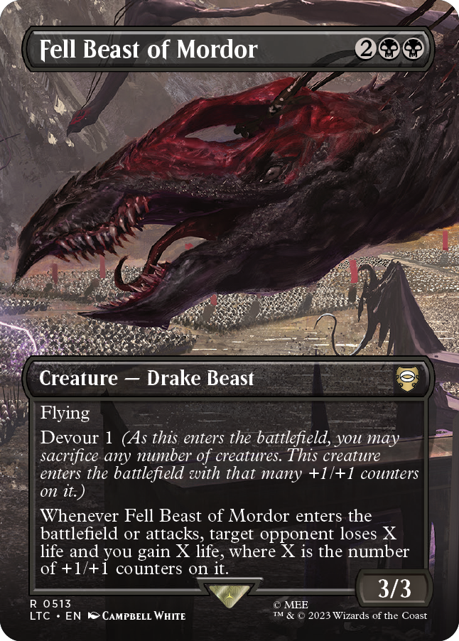MTG Lord of the Rings Fell Beast of Mordor card