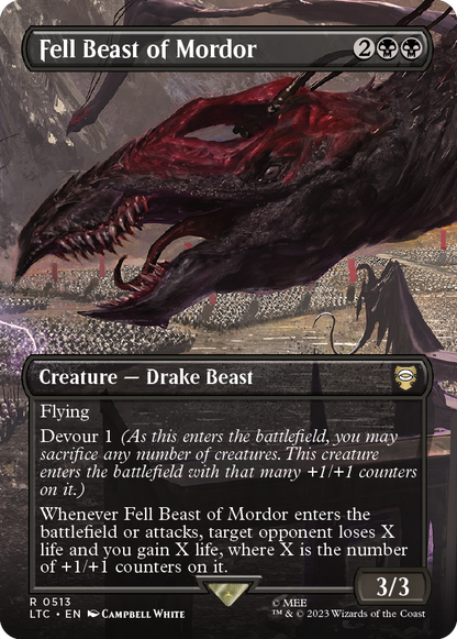 MTG Lord of the Rings Fell Beast of Mordor card