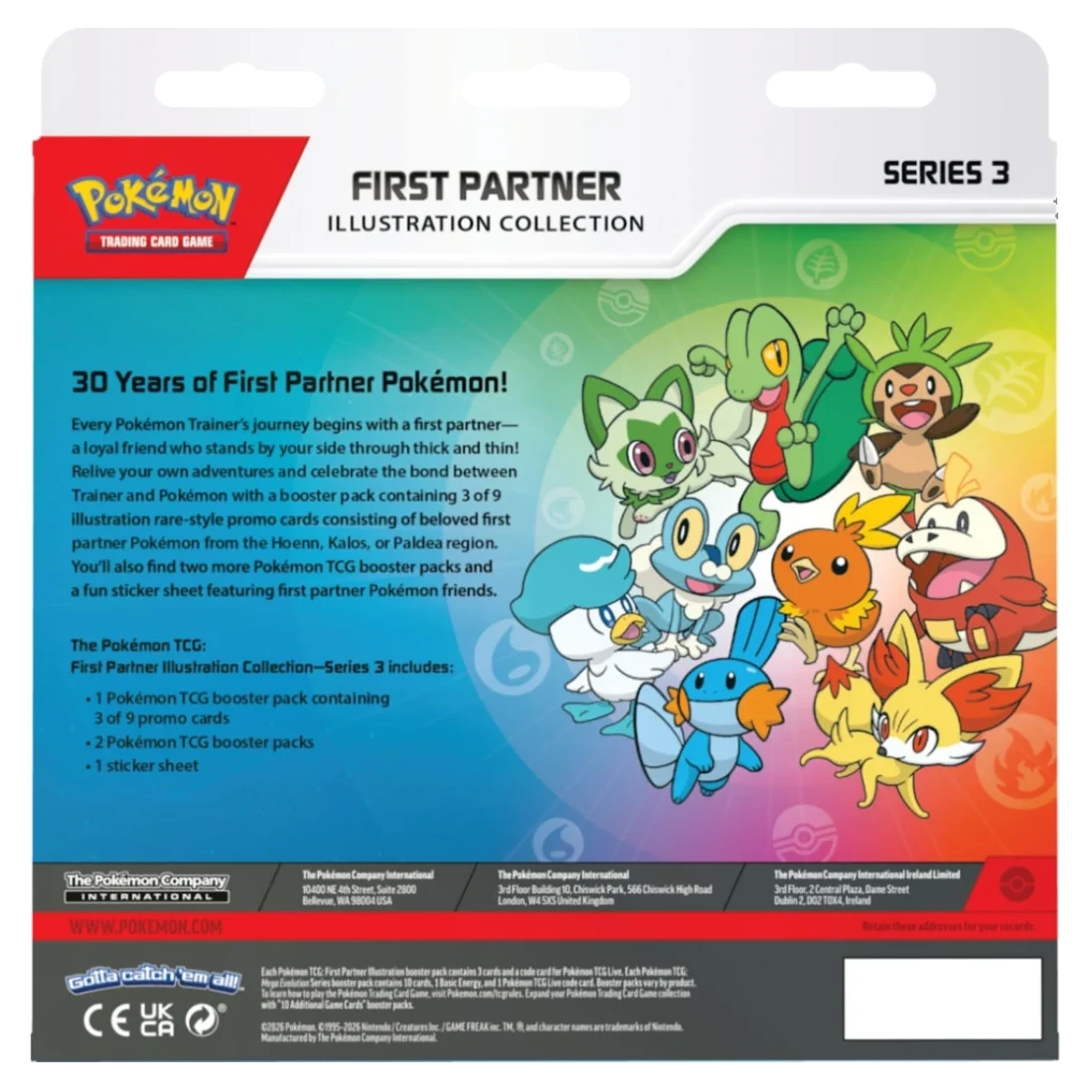 Pokémon TCG: First Partner Illustration Collection Series 3 pack back
