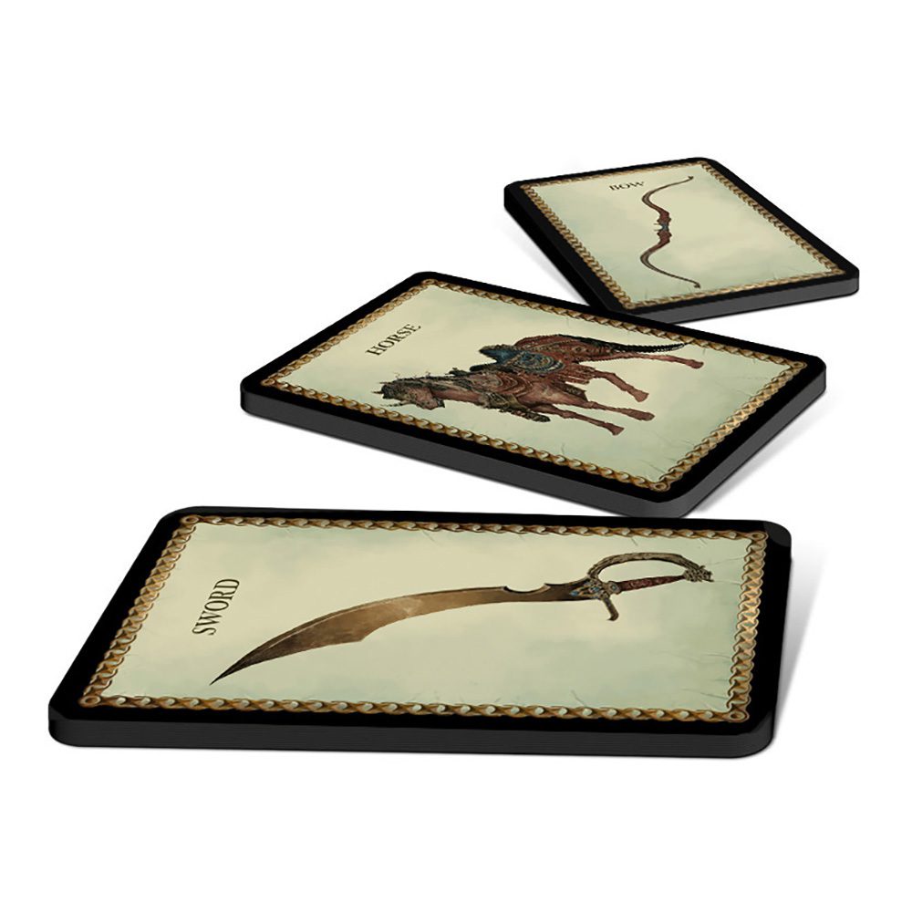 Forbidden Lands RPG, The Bloodmarch card deck and sample cards