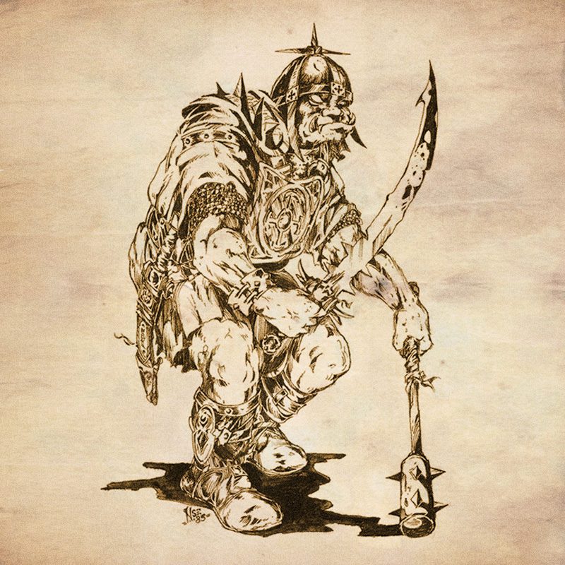 Forbidden Lands RPG Core Set orc encounter artwork
