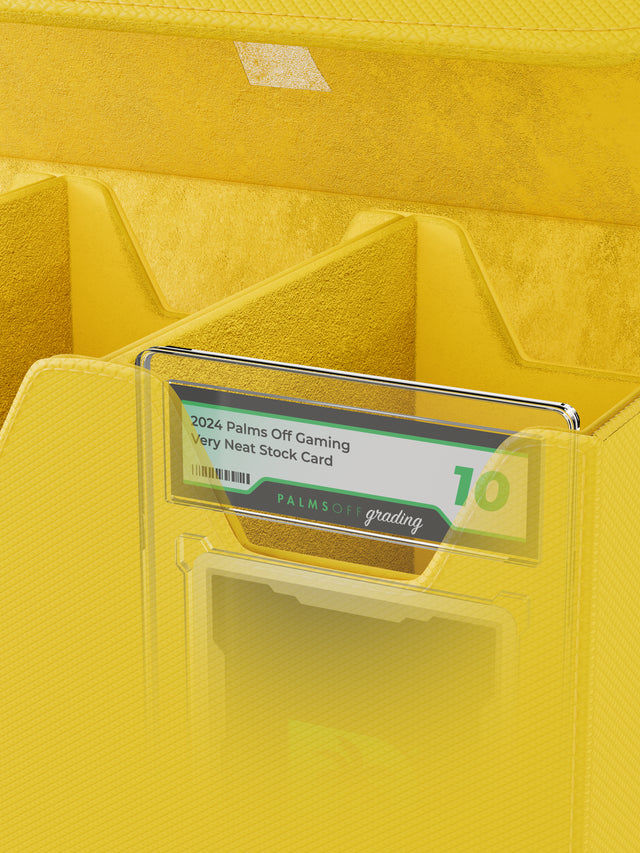 yellow medium graded card storage case holding up to 40 PSA cards