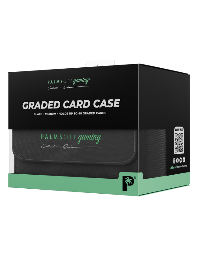 black graded card case for Pokémon MTG and collectable cards
