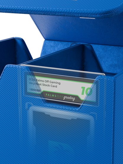 Palms Off Gaming medium blue slab case with velvet interior