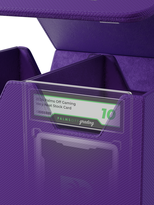 purple medium graded card storage case holding up to 40 PSA cards
