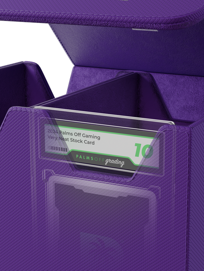 purple medium graded card storage case holding up to 40 PSA cards