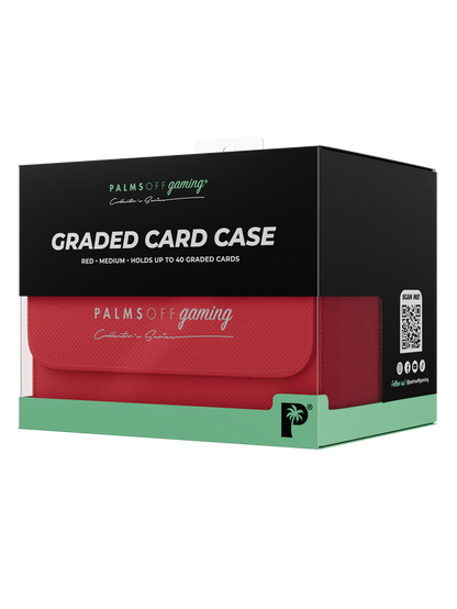 Red graded card case for Pokémon MTG and collectable cards