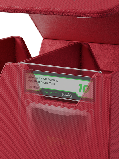 Red Large graded card storage case holding up to 40 PSA cards
