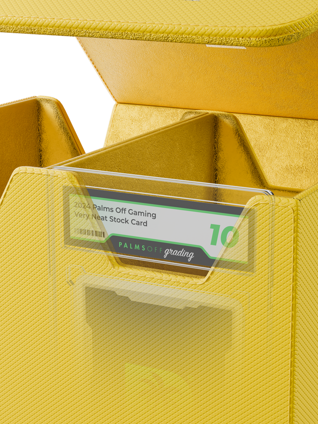 yellow medium graded card storage case holding up to 40 PSA cards