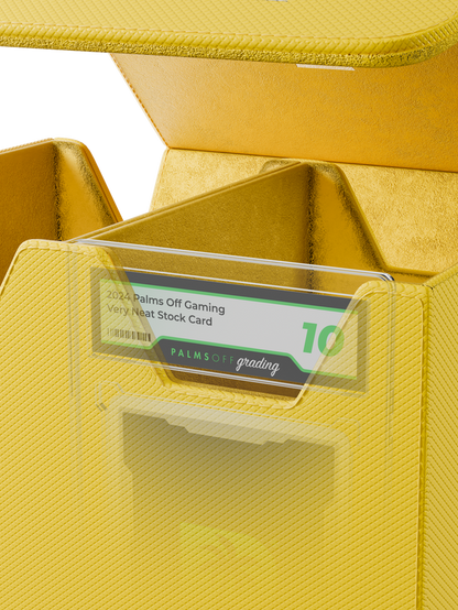 yellow medium graded card storage case holding up to 40 PSA cards