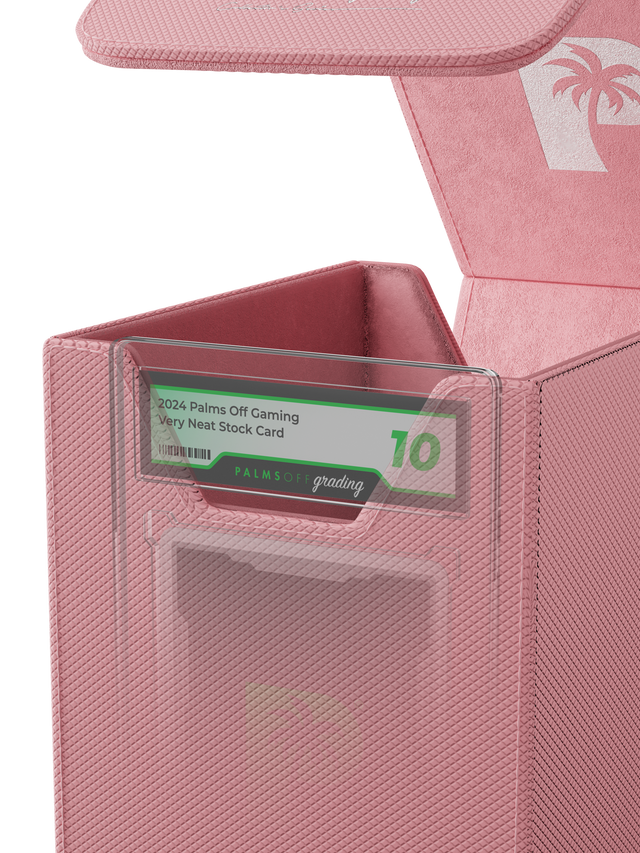 Pink small graded card storage case holding up to 40 PSA cards