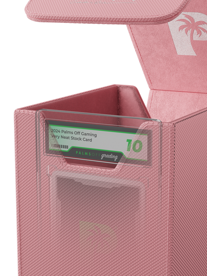 Pink small graded card storage case holding up to 40 PSA cards