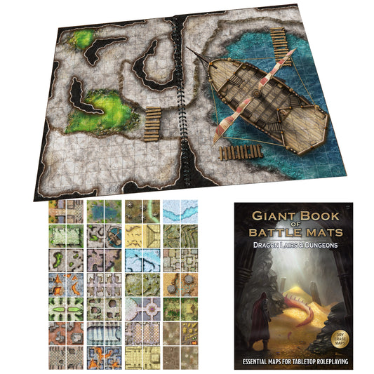 Dragon Lairs & Dungeons Giant Book of Battle Mats product overview