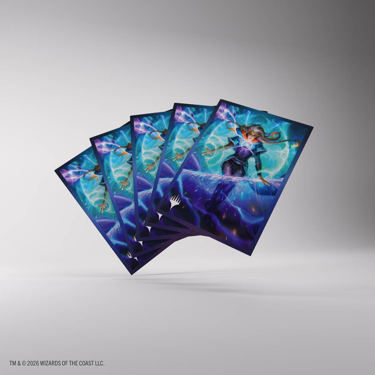 MTG Reality Fracture Premium Art Sleeves - Entrust the Spark fanned sleeves